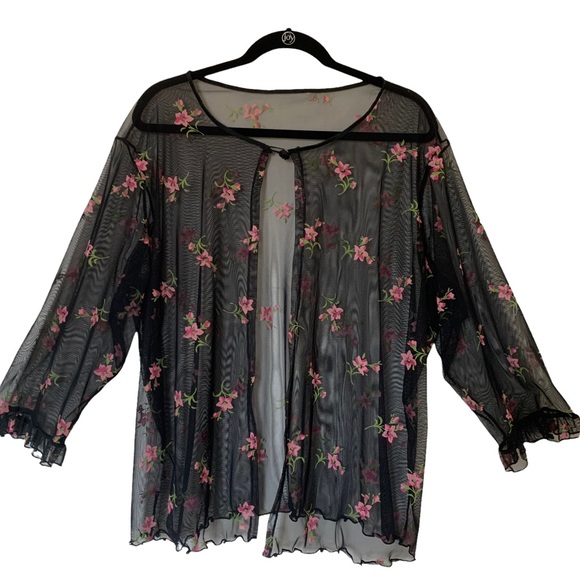 Tops - Sheer Feminine Blazer - 1X